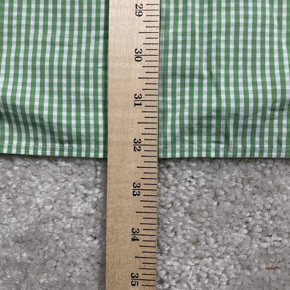 Ermenegildo Zegna Shirt Mens XL Green Gingham Check Long Sleeve Made Italy - Picture 6 of 7